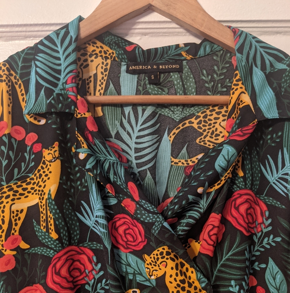 America & Beyond Jaguar Dreams Print Jumpsuit - Picture 2 of 8